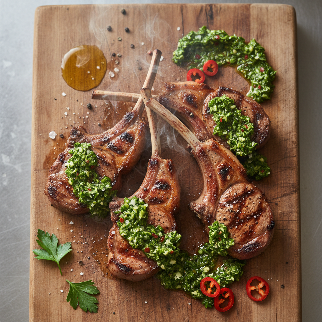 Grilled Lamb Chops with Chimichurri