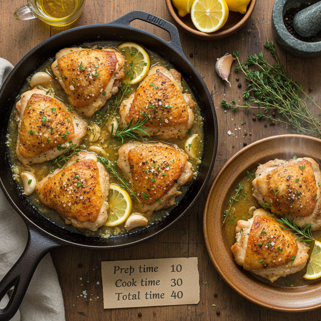 One-Pan Lemon-Garlic Butter Chicken Thighs