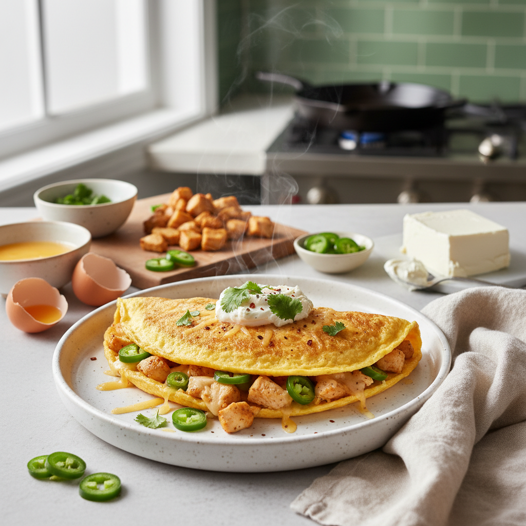 Spicy Chicken & Turkey Omelet